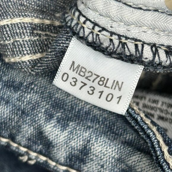 Salvage Mayhem Jeans Mens 32x31 Blue Bootcut Contrast Thick Stitch Buckle Y2K - Picture 8 of 14